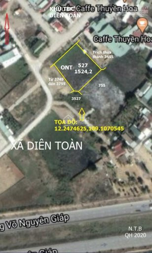 1524m2 đất Diên Toàn - Diên Khánh - Kh Phù Hợp Phân Lô 2