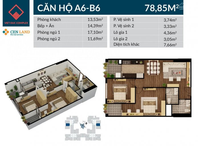 Căn Hộ 78m2 Bàn Giao Thô Cuối Cùng Của Việt đức Complex, Giá Hợp Lý 24 Tỷ Có Thương Lượng, Cửa Tn 1