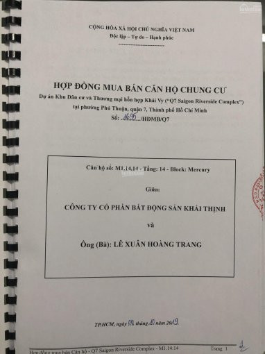 Căn M11414 Bán Gấp Chủ đầu Tư Hưng Thịnh- Chuyên Sang Nhượng Căn Hộ Q7 Riverside 0902704586 2