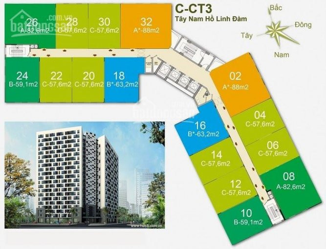 Chính Chủ Bán Căn Hộ 576m2 Ct3 Hud3 Linh đàm đầy đủ Nội Thất 2pn, Sổ đỏ Chính Chủ Lh: 0988332718 3