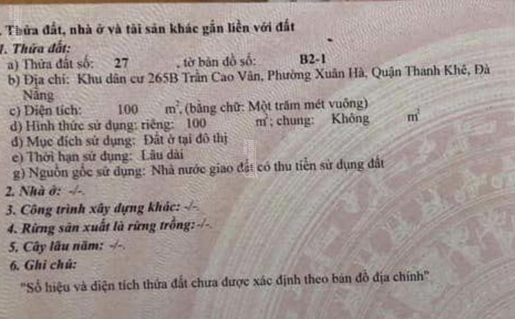 Chính Chủ Bán đất Sổ đỏ Mặt Tiền Thanh Khê đà Nẵng Lh: 0817340722 2