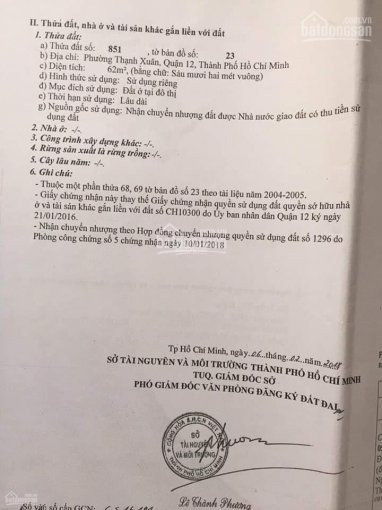 Chính Chủ Bán Nhanh đất Giá Rẻ Ngay Uỷ Ban P Thạnh Xuân, Dt: 4x16 Giá 23 Tỷ 4