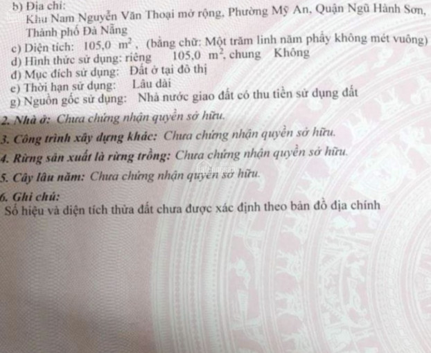 Chính Chủ Bán Nhanh đất Mặt Tiền đường An Thượng 20 - Khu Phố Tây An Thượng, Ngũ Hành Sơn Dt: 105m2, Giá: 7,9 Tỷ 1