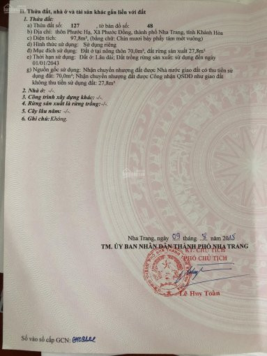 Chính Chủ Bán Nhanh đất Phước đồng Giá Rẻ Tại Thôn Phước Hạ, Xã Phước đồng, Diện Tích: 105m2 Giá 810 Triệu 2