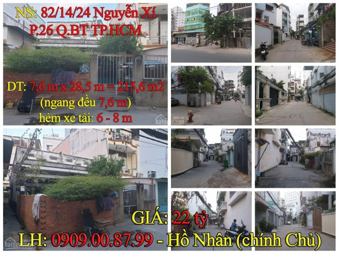 Chính Chủ Bán Nhanh Nhà 216m2 (7,6x29m), Hẻm 6m (82 Nguyễn Xí, P26, Quận Bình Thạnh Tphcm; Sát Bến Xe Miền đông) 1