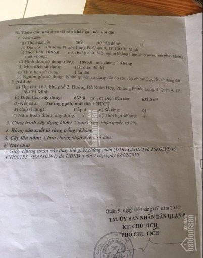 Chính Chủ Bán Nhanh Nhà Mặt Tiền đỗ Xuân Hợp, Phước Long B, Q9 Dt 20x66m Cn 1096m2 Giá 150tr/m2, Lh 0902897406 6