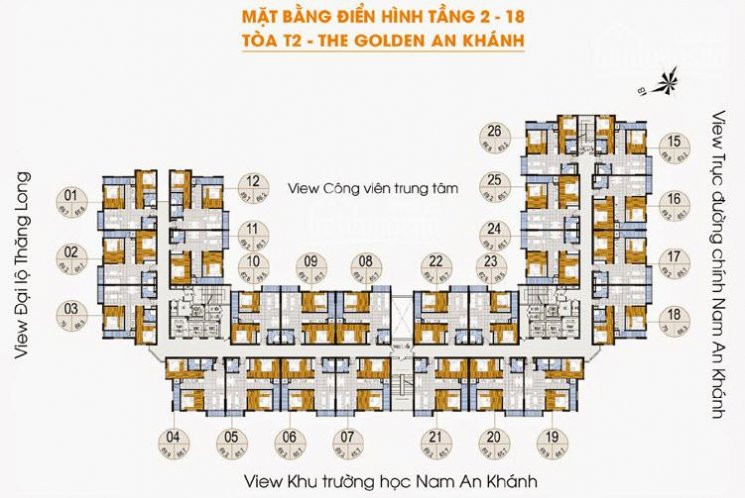 Chính Chủ Bán Nhanh Rẻ Cc The Golden An Khánh, Tầng 1512: 66,8m2 - 18t1 Và T1218 69m2, 1tỷ1, Lh 0916419028 - C My 1