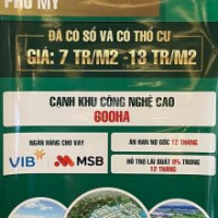 đất Nền Phú Mỹ Giá Chỉ Từ 7triệu/m2