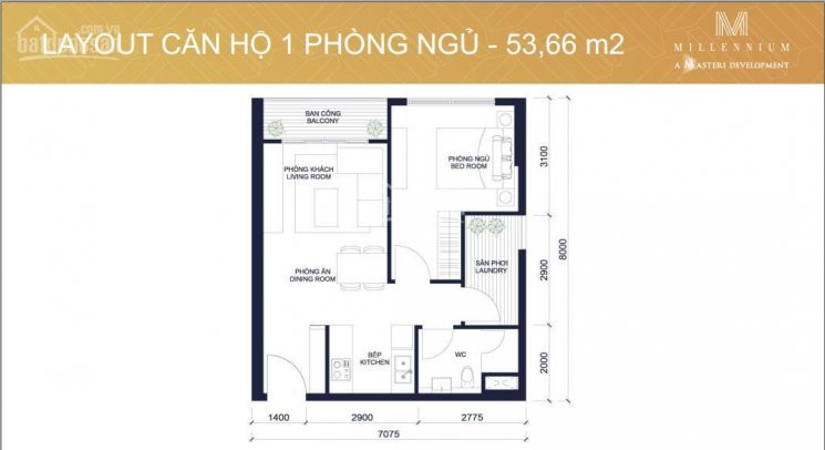 Căn 1 Phòng Ngủ Riêng, 53m2 Millennium Quận 4 Nhà Có Bếp, Máy Lạnh, Rèm, Tủ Cho Thuê Giá 13 Triệu 1