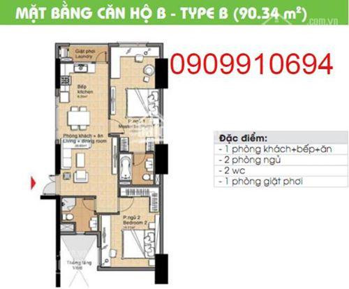 Chính Chủ Bán Nhanh Căn Hộ 90m2, 2pn, 2wc, Giá 1 Tỷ 750tr, Lh 0909910694 1