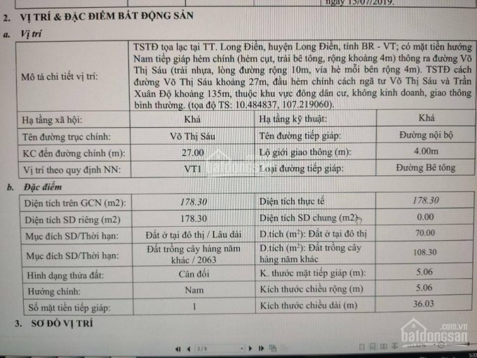 Chính Chủ Bán Nhanh đất Ngay Trung Tâm Thị Trấn Long điển, Cách đường Võ Thị Sáu Chỉ 20m 4