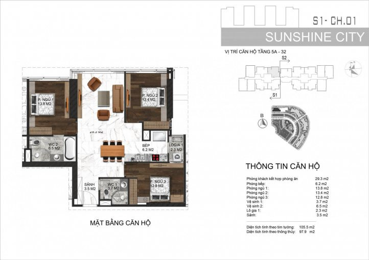 Chú ý: 3,4 Tỷ Sỡ Hữu Ngay Căn Hộ 3pn View Sông Hồng Sunshine City, Full Nt Cao Cấp Nhận Nhà ở Ngay 8