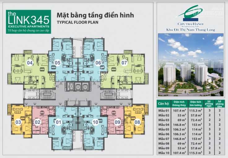 Chung Cư The Link L5 - Ciputra, Căn 3pn 1067m2 View Sông Hồng Nội Thất Cđt, Ck 5%, Nhận Nhà Ngay 1