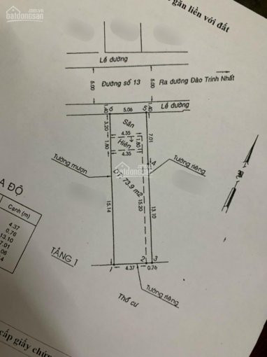 Mặt Tiền đường 13, Linh Tây, Thủ đức, Dt 103m2 Giá 67 Tỷ Còn Tl 3