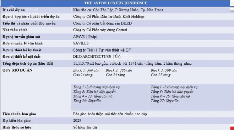 Trụ Sở Chủ đầu Tư, Văn Phòng Tư Vấn , Giao Dịch Dựa án  Căn Hộ  Aston  Nha Trang, Tại Hà Nội 3