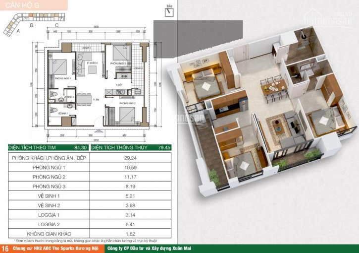 Bán Căn Hộ 3 Ngủ, S= 80m,giá 1410tỷ Dự án Hh2 Xuân Mai Complex Dương Nội 2