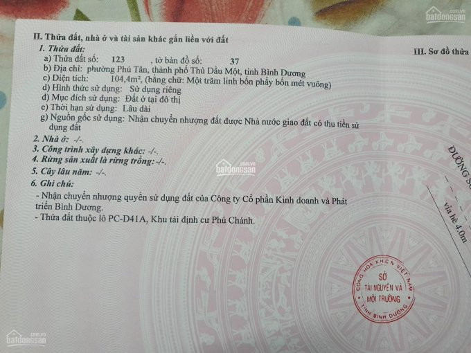 Chính Chủ Bán Nhanh đất Tái định Cư Phú Chánh, Phường Phú Tân, Tdm Diện Tích 105m2,giá Rẻ Nhất Khu Vực Chỉ 16 Tỷ 1