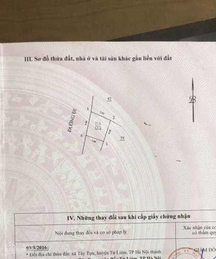 Chính Chủ Bán Nhanh Nhà đất Kd Tây Tựu Bắc Từ Liêm, Dt 64,8m2, Mặt đường Ql 70, Giá 76tr/m2 Lh: 0977186884 1