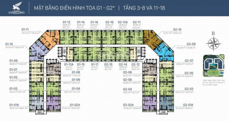 Chính Chủ Bán Nhanh Suất Ngoại Giao Cc Sunshine Garden, 1601-g1: 9819m2 & 1606-g1: 45,15m2, 28tr/m2 O9o62i7669 1