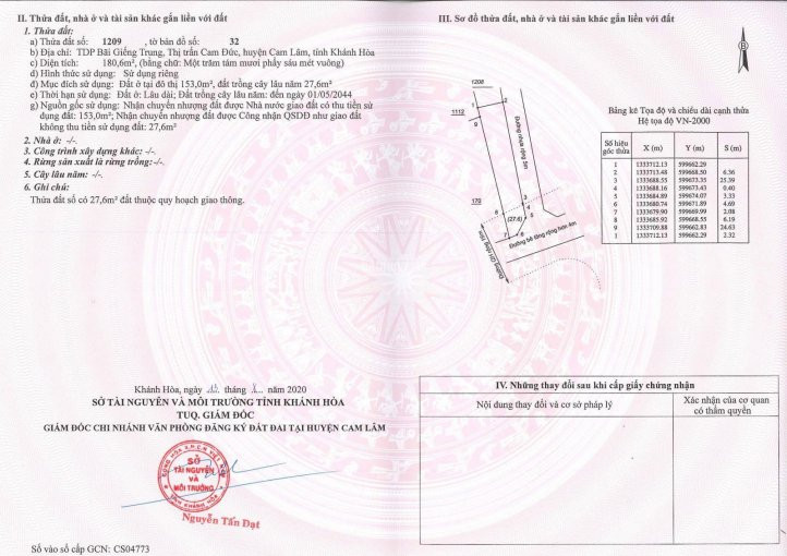 Chính Chủ Cần Bán 153m2 đất Nở Hậu, 2 Mặt Tiền đường Vị Trí Trung Tâm đối Diện Chợ Cam đức Giá Rẻ 1