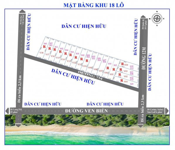 Chính Chủ Cần Bán 3 Lô Dt 501m2, Tc 100m2, Shr Sau Lưng ủy Ban Cách Biển 2,5km Giá Cho Nhà đầu Tư 4,7tr/m2 7