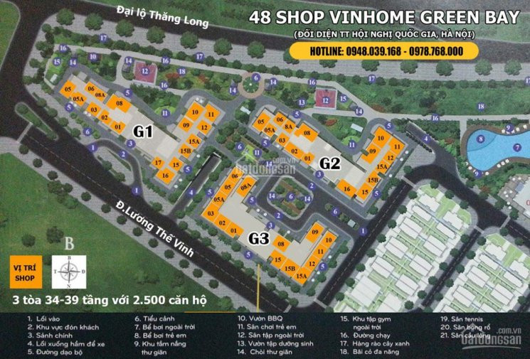 Chính Chủ Ký Gửi Bql Bán Một Lô Shop Kinh Doanh đẹp Nhất Dự án Chung Cư Vinhomes Green Bay Mễ Trì đ 3