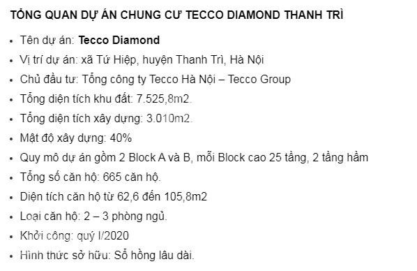 Chung Cư Tecco Diamond - đẳng Cấp Thời Thượng - Chiết Khấu đến Những 12% Trực Tiếp Từ Cđt 7