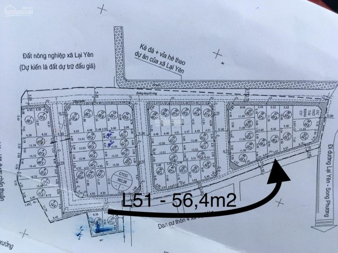 đấu Giá X1 Xã Lại Yên - Hoài đức, Vuông Vức Gần Mặt Trục Chính - Mặt Tiền 55m 3