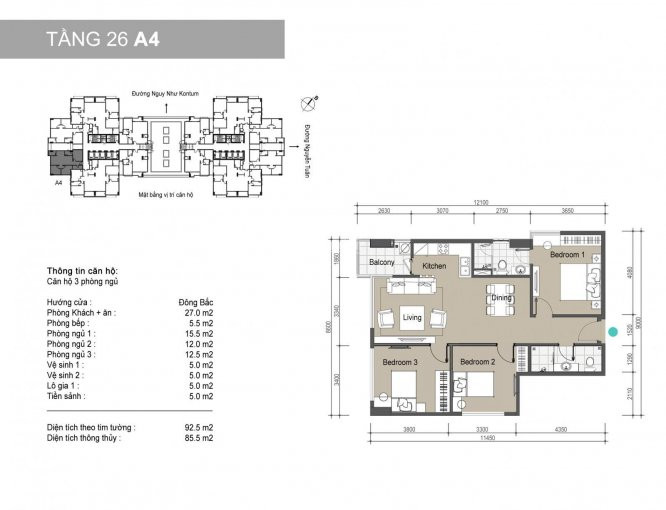 Suất Ngoại Giao 02 Căn Hộ 182m2 Chung Cư The Legend, 4 Phòng Ngủ, Giá 81 Tỷ, Nội Thất Cơ Bản 3