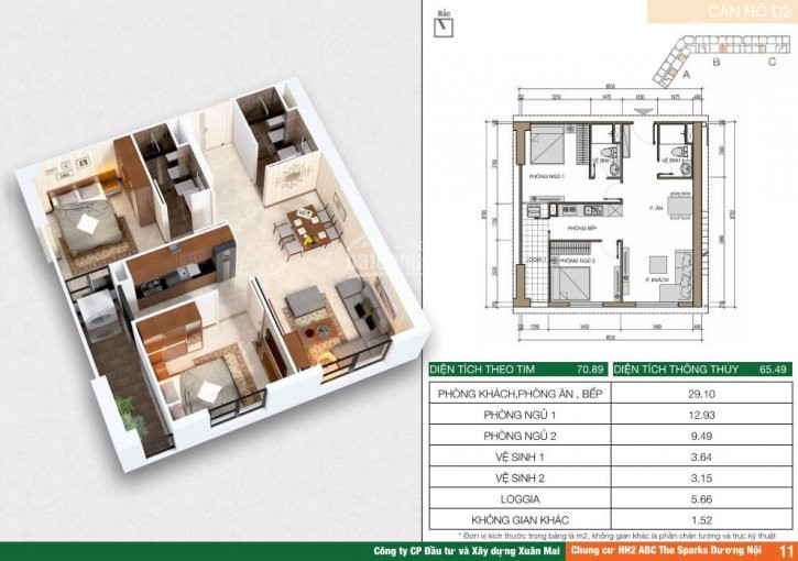 Tổng Hợp Căn Hộ Giá Tốt 2pn, S = 65m2, Giá 1180 Tỷ Dự án Hh2 Xuân Mai Complex, Dương Nội 2