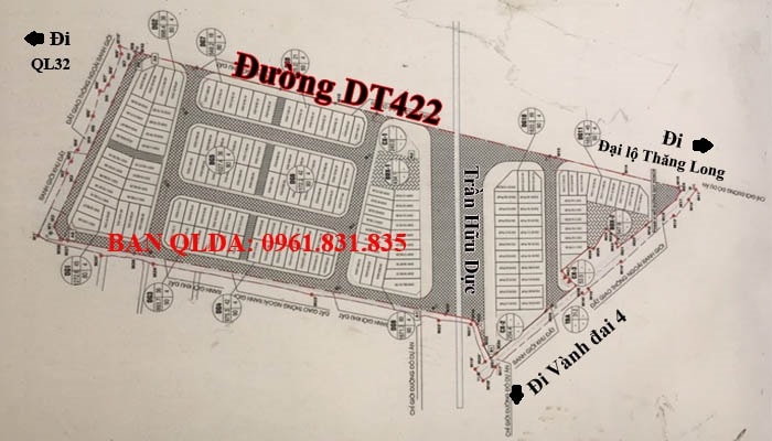 Bán đất đấu giá ngã 4 Sơn Đồng Hoài Đức mặt đường DT422 và Trần Hữu Dực - BAN QLDA 0961831835 1
