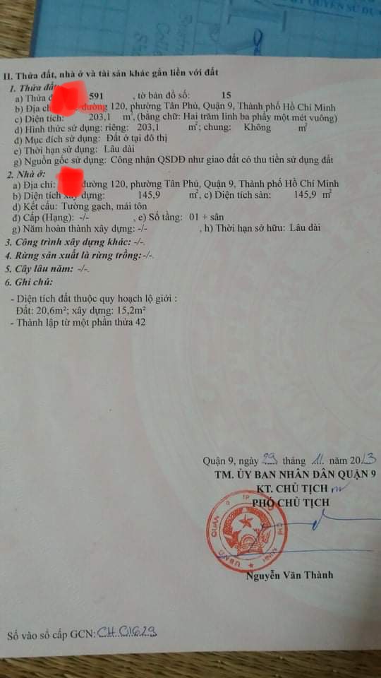 Cần bán Nhà trọ - Phòng trọ đường 120, Phường Tân Phú, Diện tích 203m², Giá Thương lượng - LH: 0902417534 3