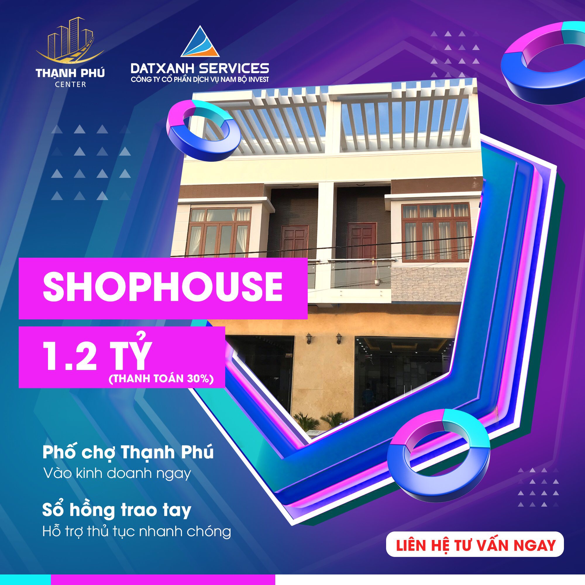 Bán Shophouse phố chợ vào kinh doanh ngay Thị trấn Thạnh Phú, Diện tích 338m², Giá Thương lượng - LH: 0343329019