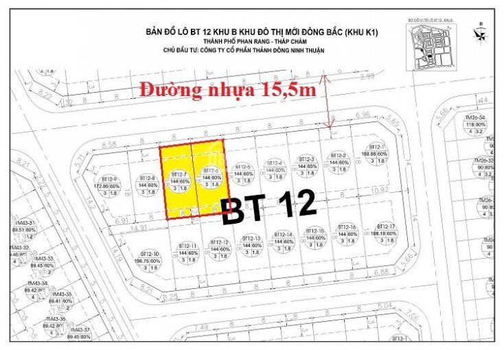 Bán đất Biệt thự 144m2 ngay trung tâm khu K1 thành phố Phan Rang giá 25 triệu 1m2 4