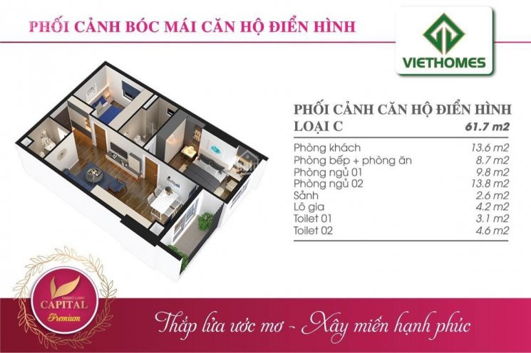 Chỉ Từ 14 Tỷ Sở Hữu Ngay Ch 2pn - 2vs Dự án Chung Cư T4 - Thăng Long Capital Hotline: 0348448804 3