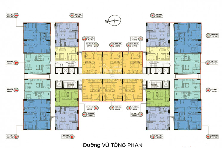 Chính Chủ Bán Căn Hộ 65m2, 2pn, 2wc Giá 2,1 Tỷ Tại Riverside Garden, 349 Vũ Tông Phan, Bao Phí 2