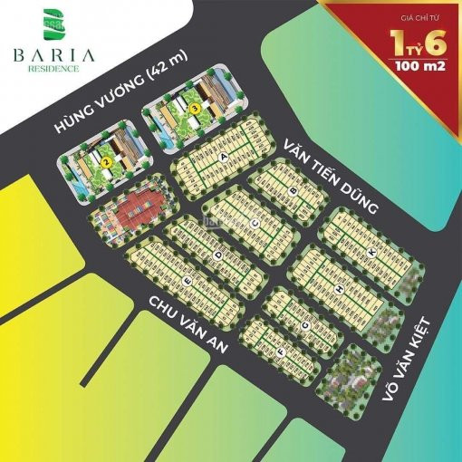 Chính Chủ Bán Nhanh đất Hùng Vương Baria Residence, Lô E34, Tp Bà Rịa, Giá 195 Tỷ Trục Chu Văn An 0937979489 1