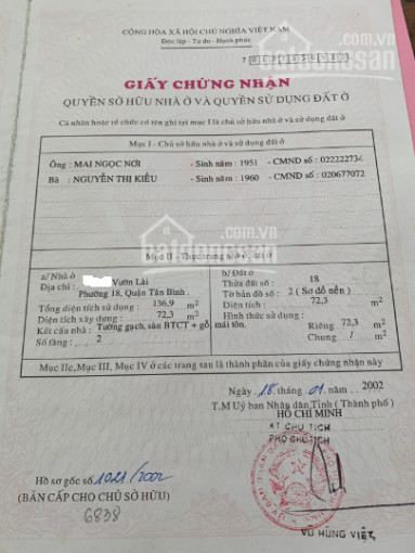Chính Chủ Bán Nhanh Nhà đường Vườn Lài, Thông Tân Hương, Dt: 425x172 (nh: 6m), Hướng: đông, Trệt 1 Lầu, Giá: 7tỷ 4
