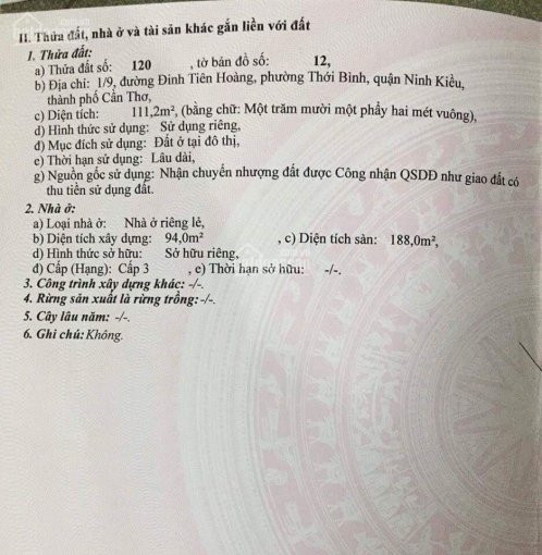 Chính Chủ Bán Nhanh Nhà Mặt Tiền đường đinh Tiên Hoàng, P Thới Bình, Ninh Kiều, Vị Trí Kinh Doanh Mua Bán Rất Tốt 2