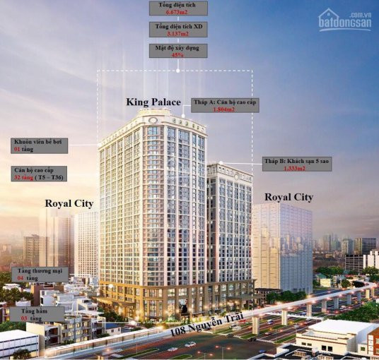 Chính Chủ Cần Bán Căn 04 Dự án King Palace - Dt 1262m2 - 3pn - đông Bắc - View Royal City 3