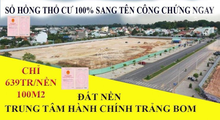 đất Tại Sông Trầu Sổ Riêng Thổ Cư 100%, Giá Bao Sổ Chỉ 659 Triệu 2