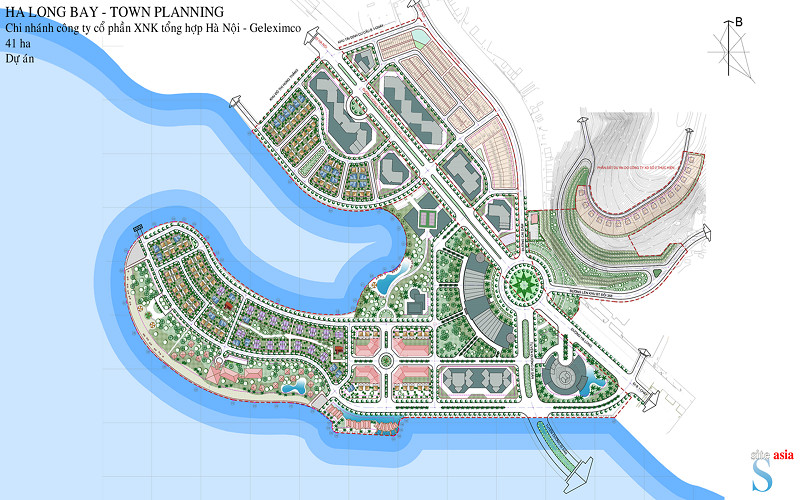 Sơ đồ quy hoạch tổng thể dự án Khu đô thị Cái Dăm Geleximco