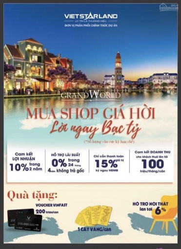 Mở Bán Quỹ Căn Shop độc Quyền Hot Nhất Dự án Grand World (vinpearl Phú Quốc), Lh: 0772221881 7