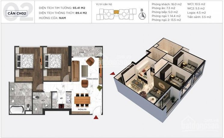 S2-02 (90m2-2 Ngủ) Tầng Cao, Full đồ Rời, Mới, Cắt Lỗ Sâu - 3,12 Tỷ, View Sông Tất Cả Các Phòng 4