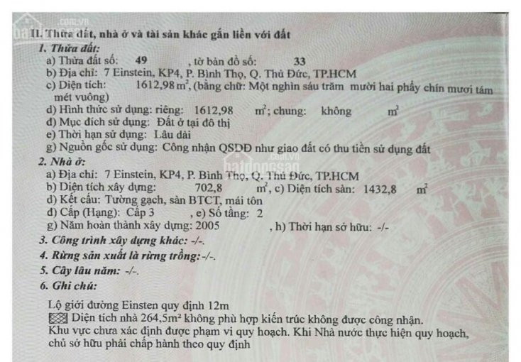 150 Tỷ Lấy Số 7, đường Einstein, Q Thủ đức + Dt 1612m2 (chủ Bán) 4