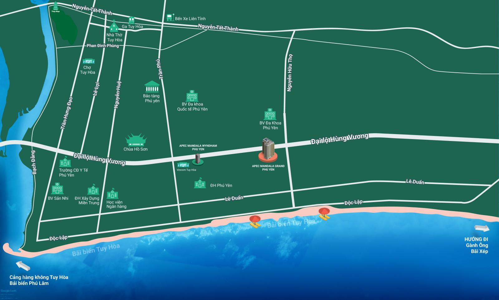 Vị trí dự án Apec Mandala Grand Phú Yên trên bản đồ