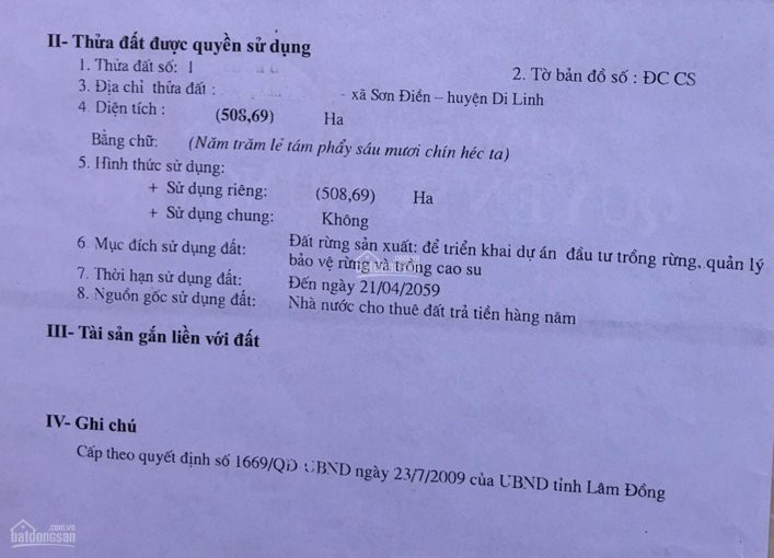 Bán 500 Hectar đất 50 Năm - đất đồi, View đẹphuyện Di Linh - Tỉnh Lâm đồng 1