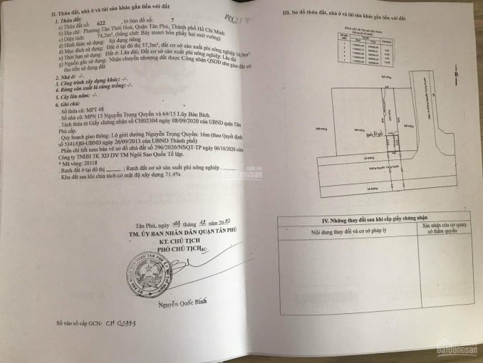 Cặp Góc đường Nguyễn Trọng Quyền, Tân Phú, 10x185m, đối Diện đầm Sen, Giá: 20,5 Tỷ 1