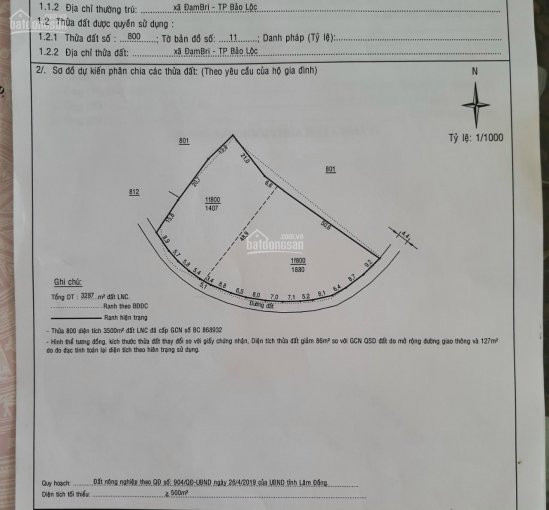 Chính Chủ Bán 1900m2 đất đẹp Xã đambri, Bảo Lộc đường ô Tô Giá Rẻ 2