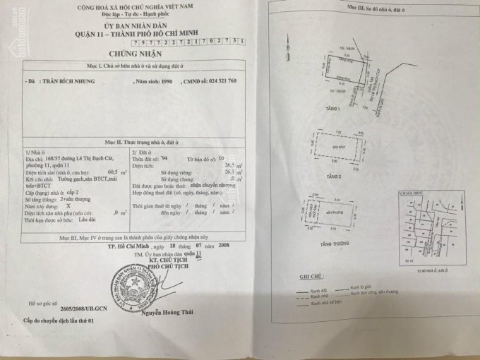 Chính Chủ Bán Nhà 168/57 đường Lê Thị Bạch Cát, Quận 11 077 2628032 Cô An 5